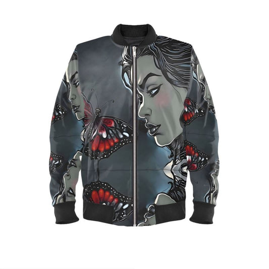 R&RH Black Butterfly Mens Bomber Jacket