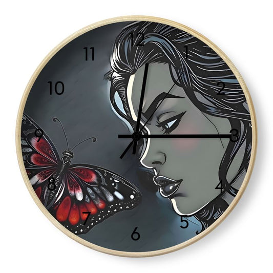 R&RH Black  Beautiful Artistic Butterfly Wall Clock