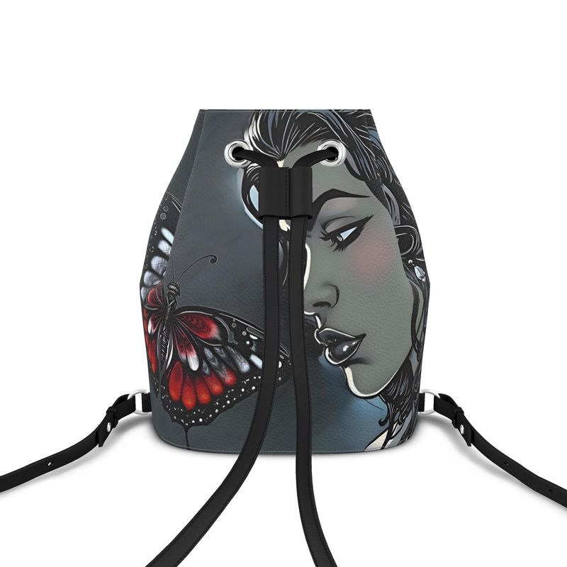 R&RH Black  Butterfly  Beautiful Artistic Designs Bucket Backpack