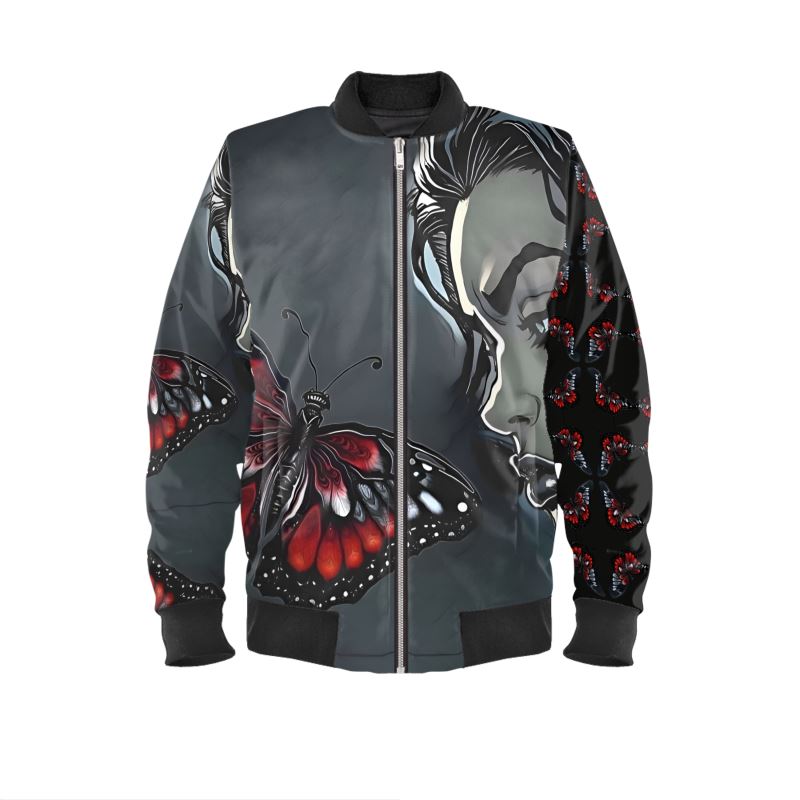 R&RH Black  Butterfly  Beautiful Artistic Designs Men's Bomber Jacket