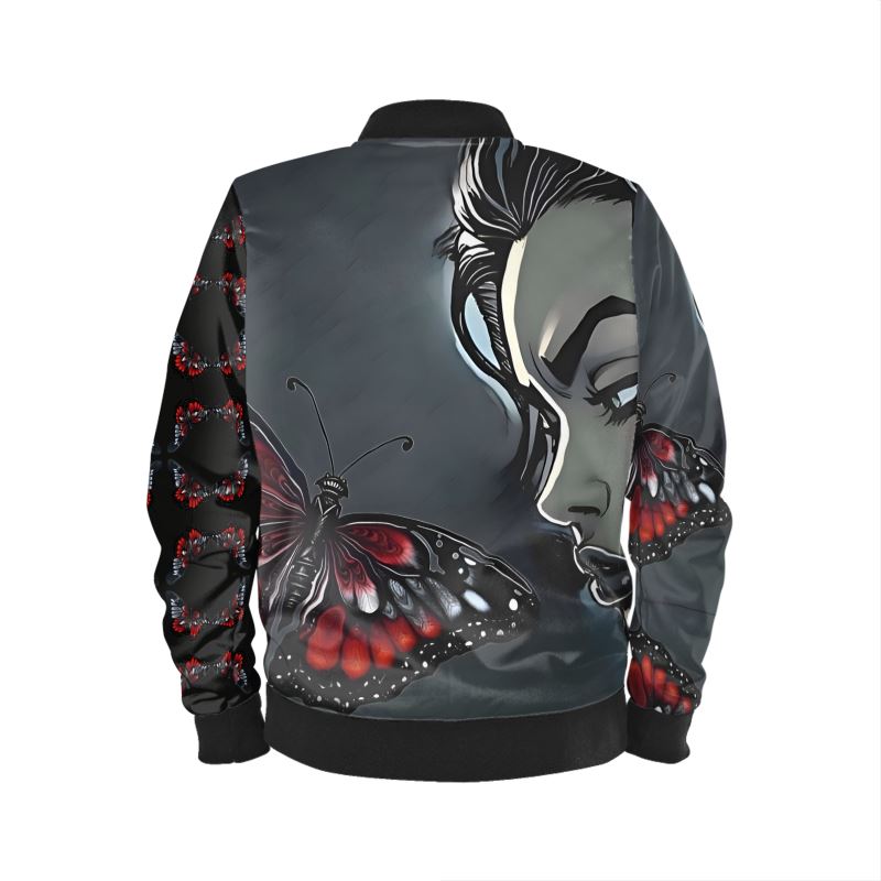 R&RH Black  Butterfly  Beautiful Artistic Designs Men's Bomber Jacket