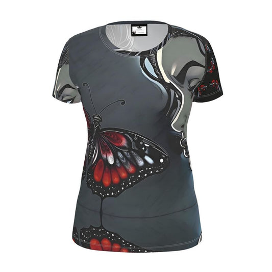 R&RH Beautiful Black Butterfly Artistic Butterfly Designs Womens T-Shirt