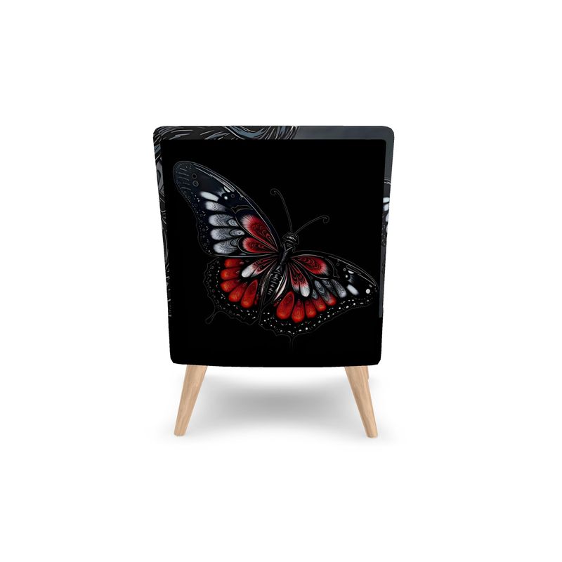 R&RH Black  Butterfly  Beautiful Artistic Designs Occasional Chair