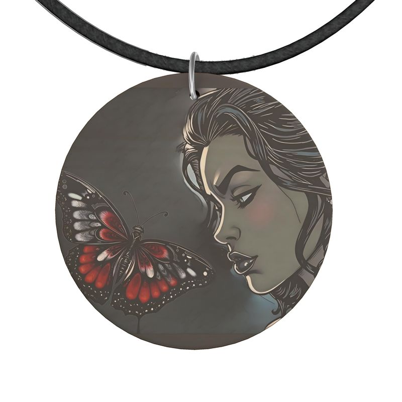 R&RH Artistic Graphic Jewelry Designs Wooden Pendant Necklace Organic