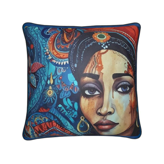 R&RH Women's Whimsical Blue Designer Remix Cushion