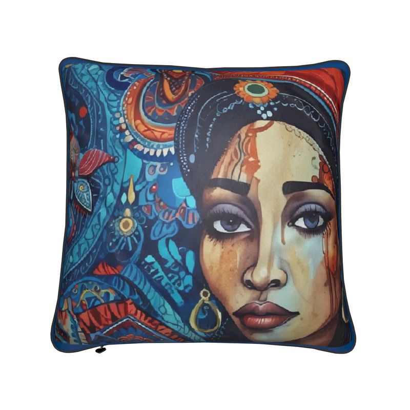 R&RH Women's Whimsical Blue Designer Remix Cushion