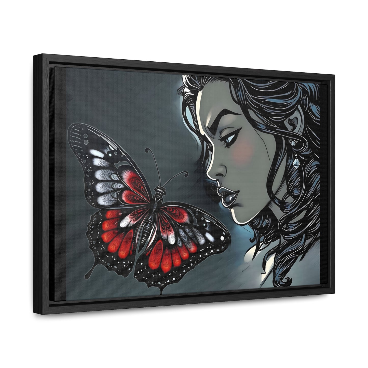 R&RH Black Butterfly Dream Canvas Art - Horizontal Frame - Modern Wall Decor