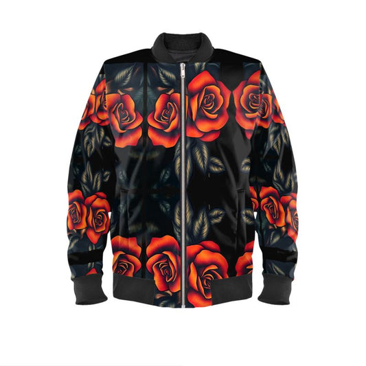 R&RH Burnt Orange Roses Mens Bomber Jacket