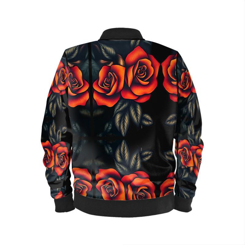 R&RH Burnt Orange Roses Mens Bomber Jacket