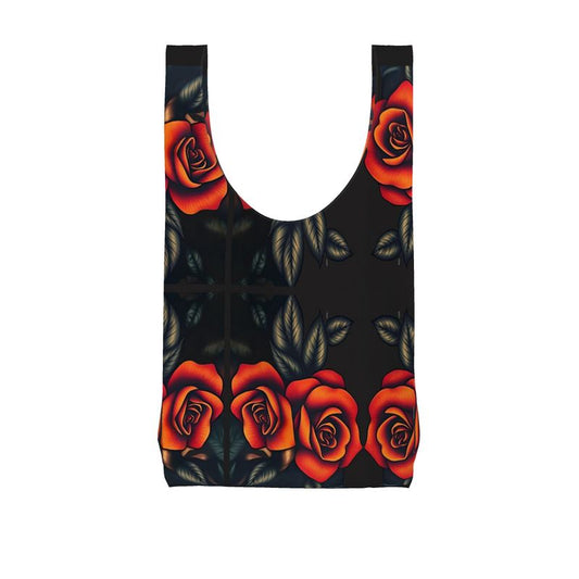 R&RH Burnt Orange Roses Parachute Shopping Bag