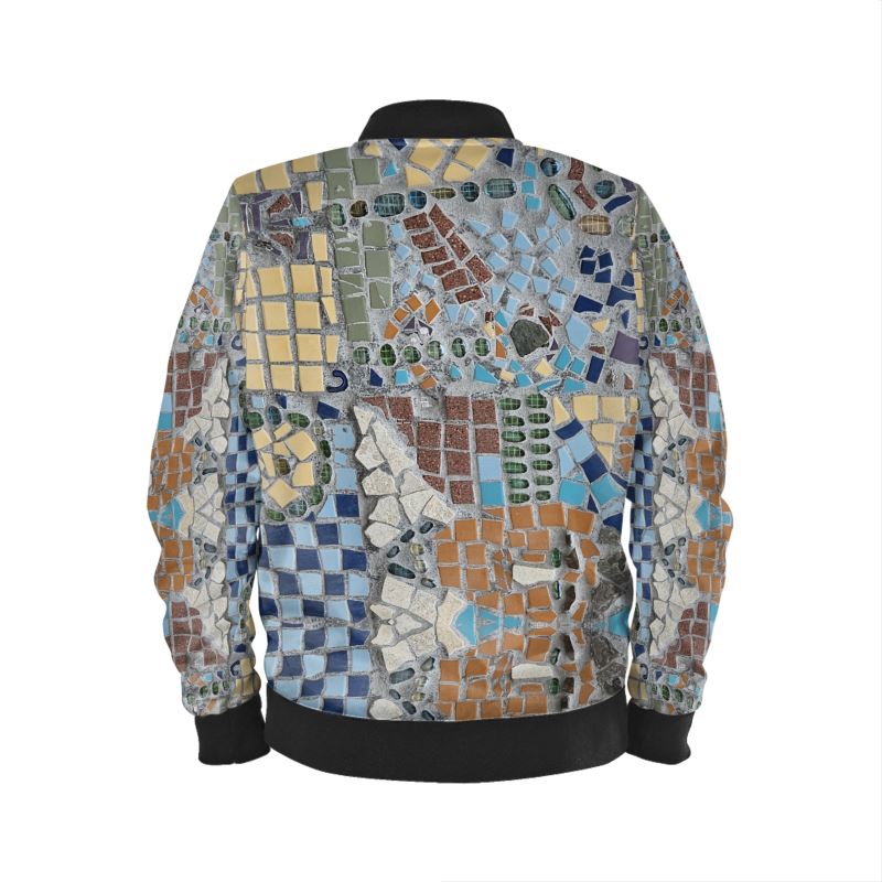 R&RH Earthtone Brick Blue Mens Bomber Jacket