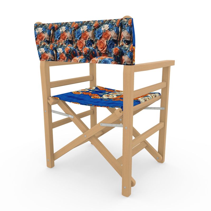 R&RH Vintage and Roses Blue Designer Directors Chair