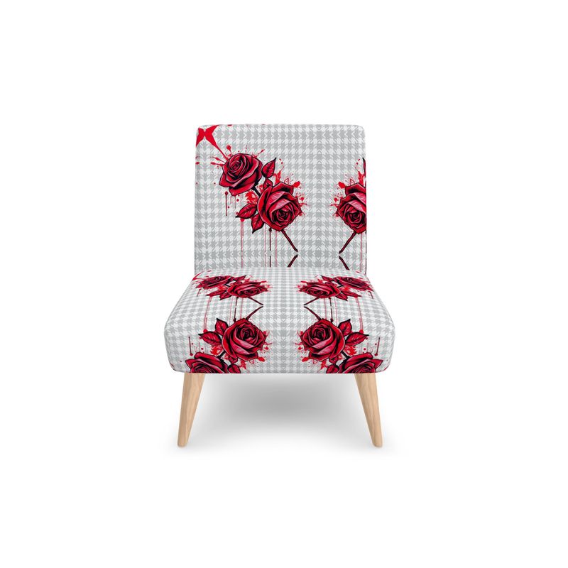 R&RH Red Roses Houndstooth Bespoke Occasional Chair