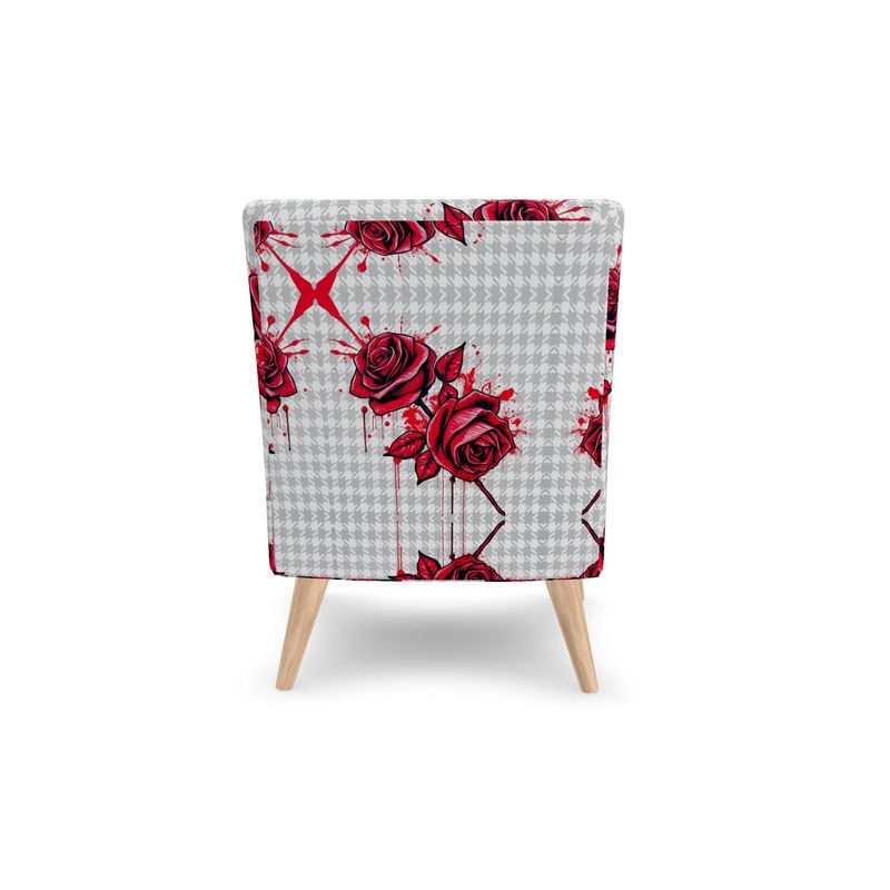 R&RH Red Roses Houndstooth Bespoke Occasional Chair