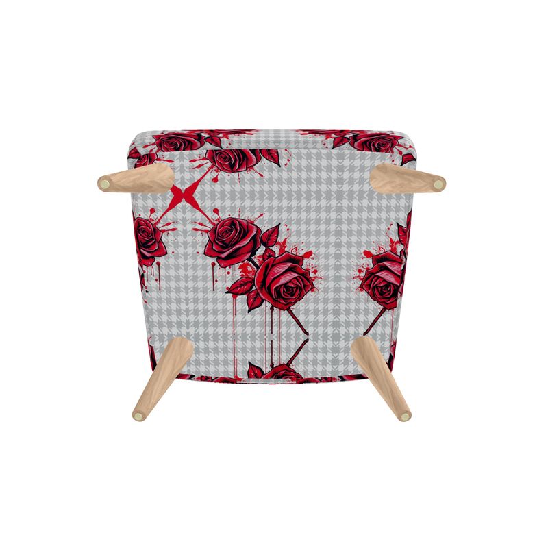 R&RH Red Roses Houndstooth Bespoke Occasional Chair