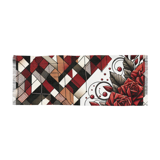 R&RH Brown Abstract With Roses Light Unisex Scarf