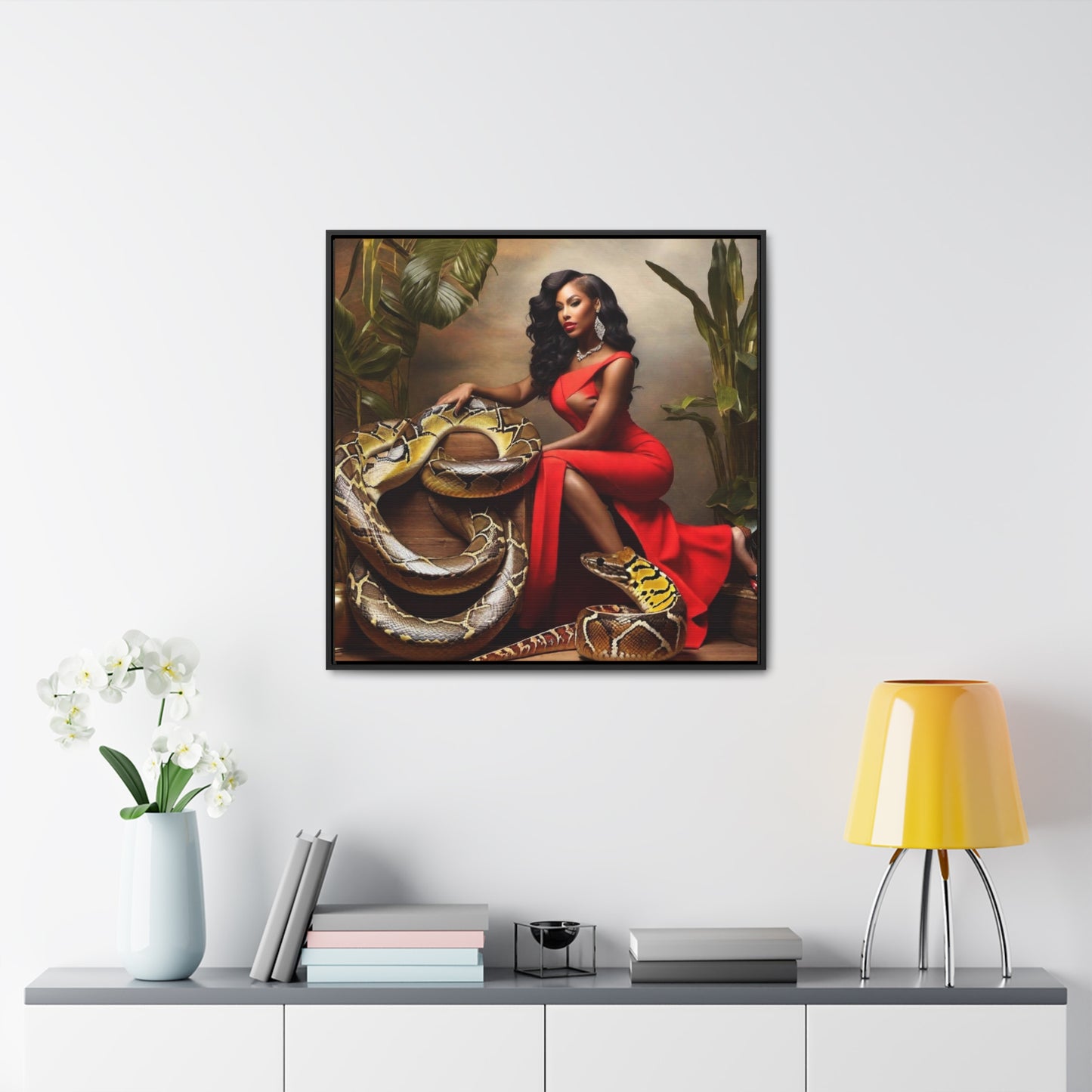 R&RH Elegant Snake Art Canvas Wrap - Bold Décor for Exotic Style