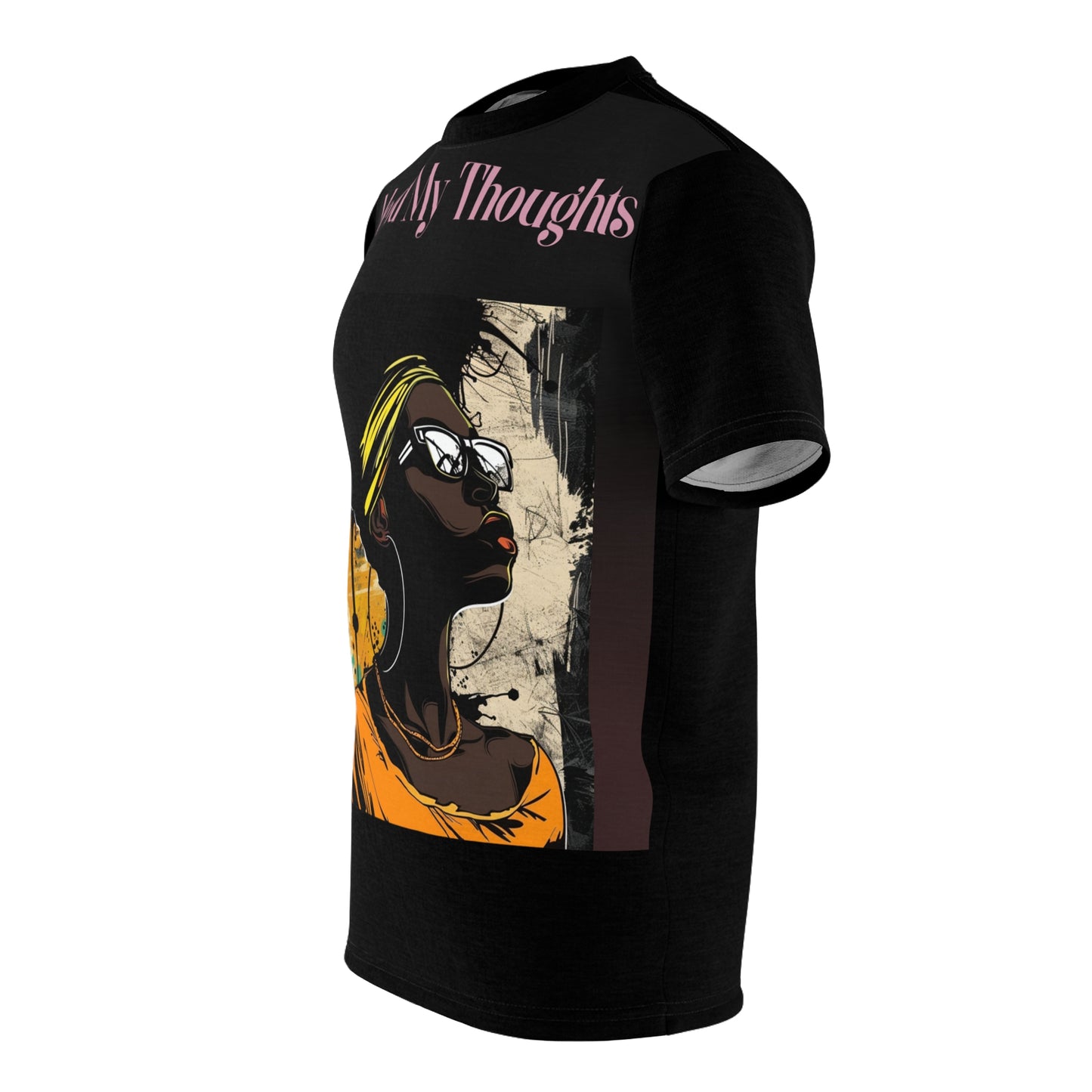 R&RH Vintage-Inspired "Me and My Thoughts" Unisex Tee - Artistic Black Shirt for Creative Souls