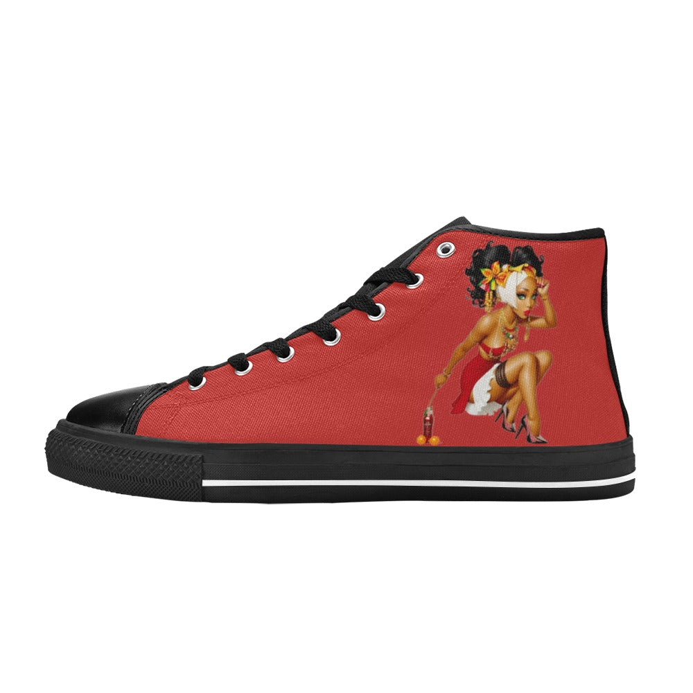 R&RH Red Women's Classic High Top Canvas Shoes