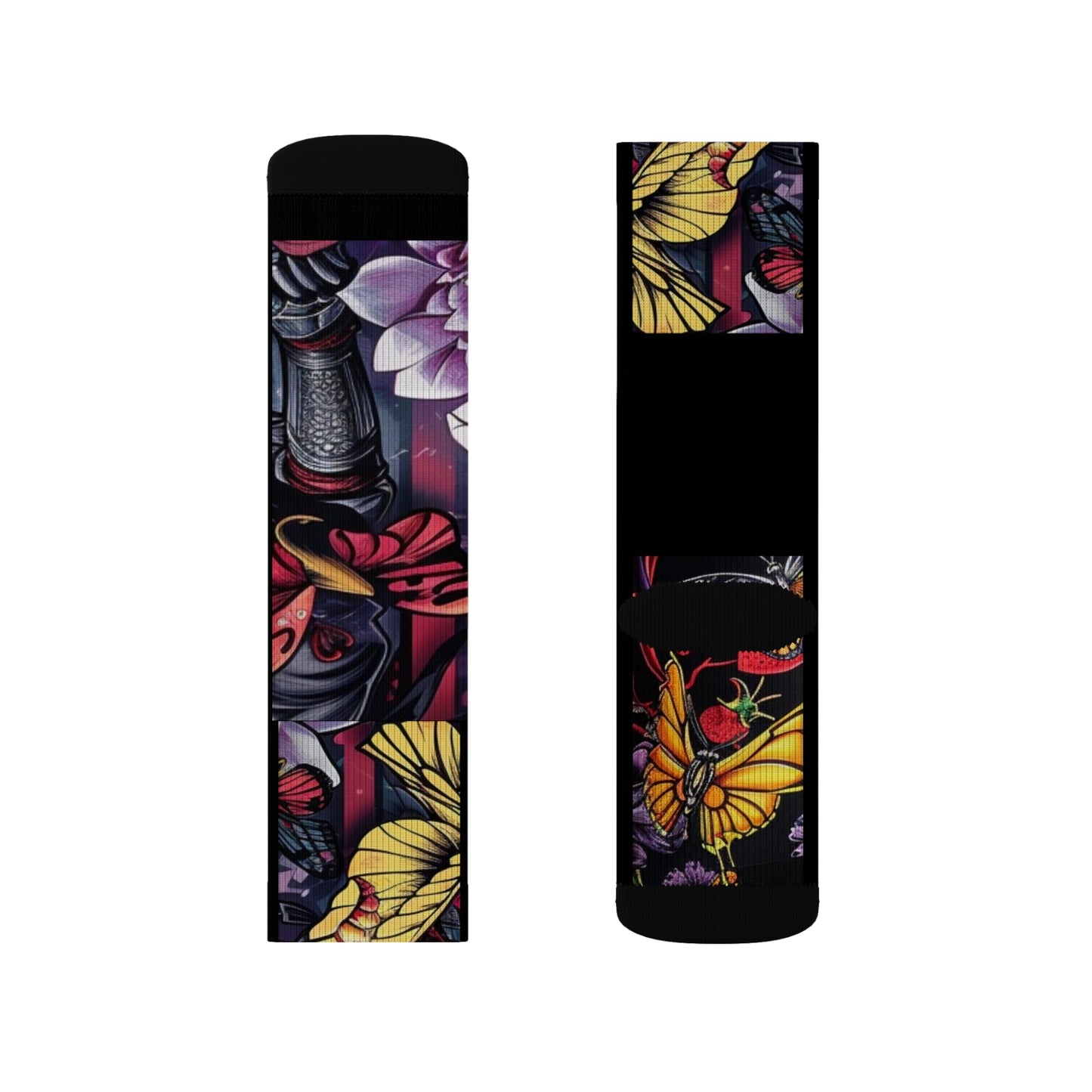 R&RH Vibrant Floral Ninja Sublimation Socks for Creative Souls | Unique Art Design