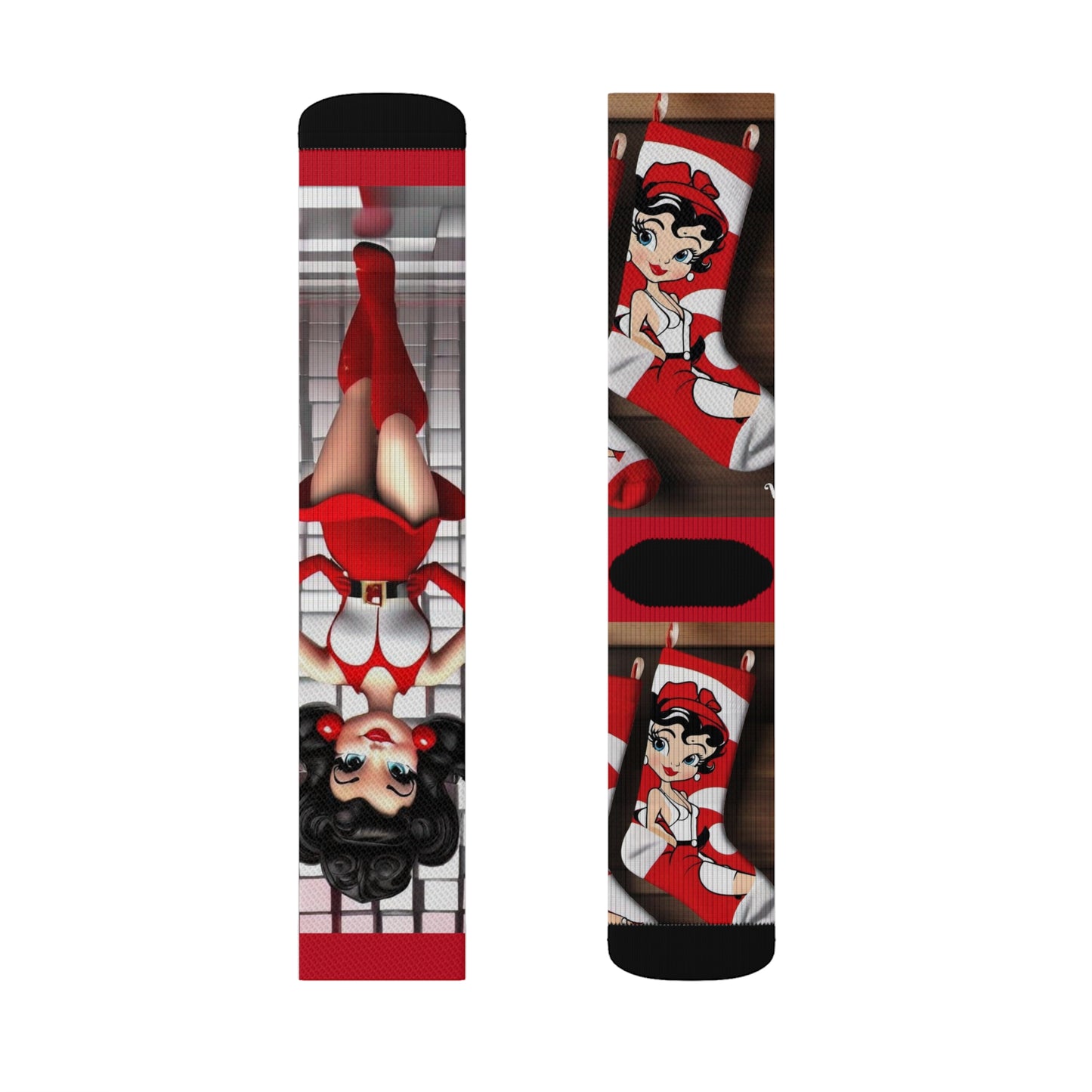 R&RH Red Boots Caricatures Socks