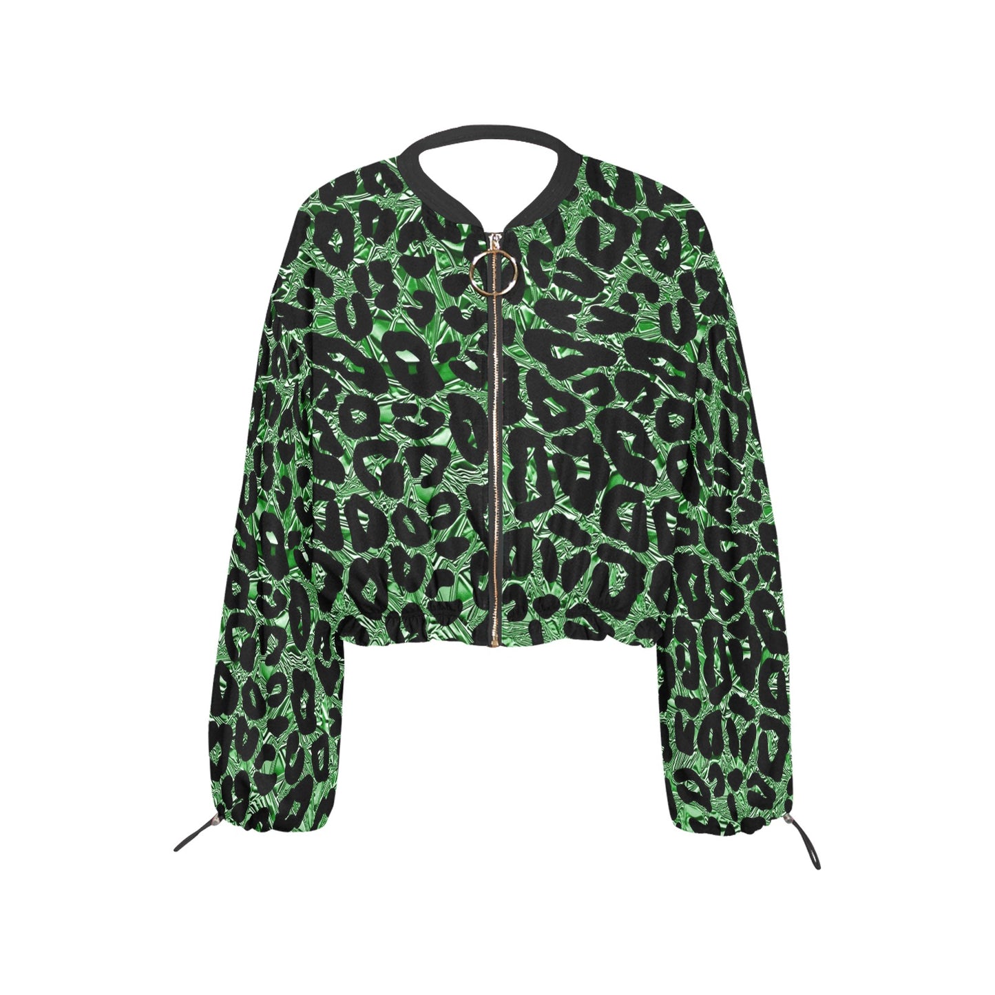 R&RH Womens Cropped Emerald Print Chiffon Jacket