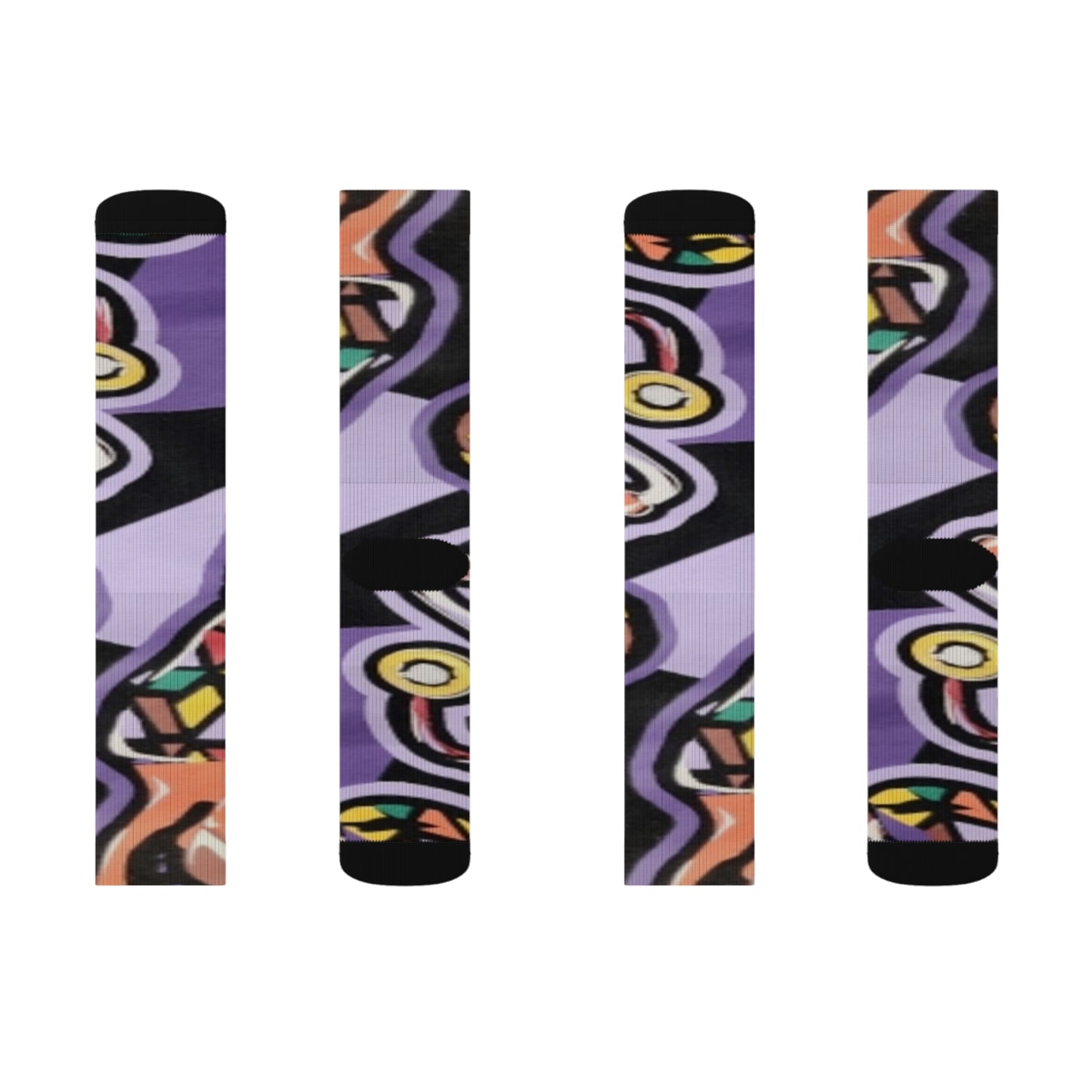 R&RH Purple Abstract Sublimation Socks