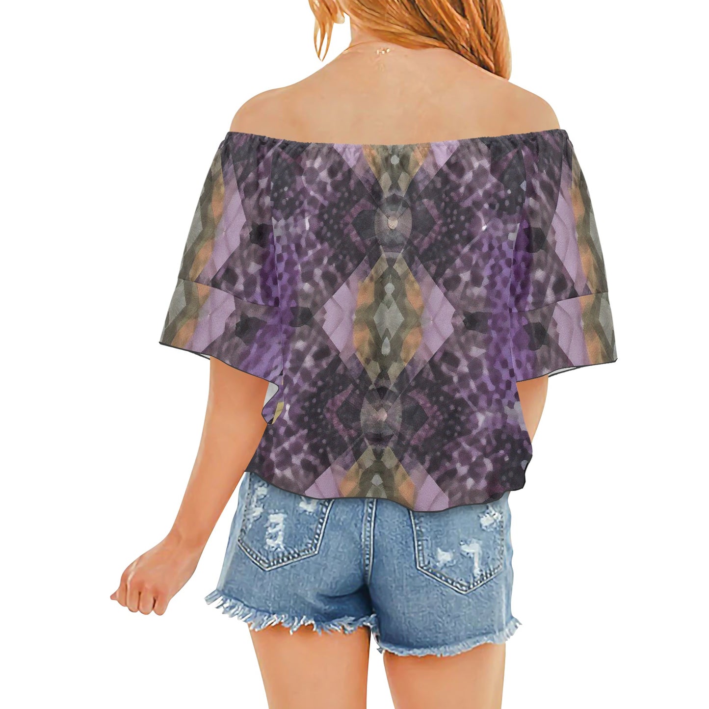 R&RH Women's Purple Off Shoulder Blouse