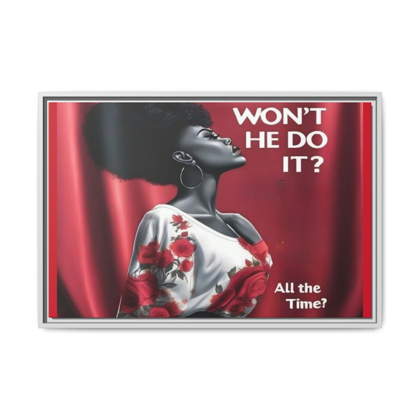 R&RH Inspirational Framed Canvas Art - "Won't He Do It?"