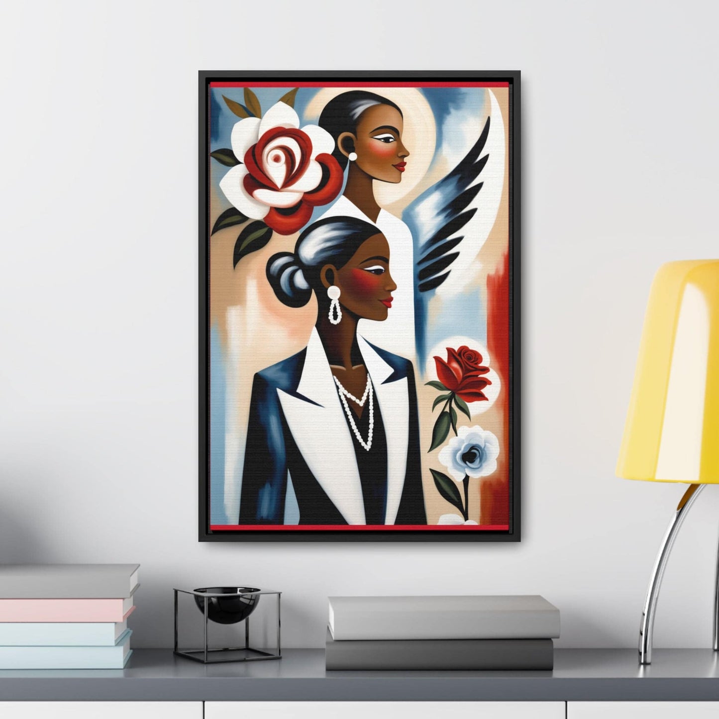 R&RH Angels Watches Over Me Canvas Portrait Elegant Women Canvas Art Print | Gallery Wall Decor | Vertical Frame