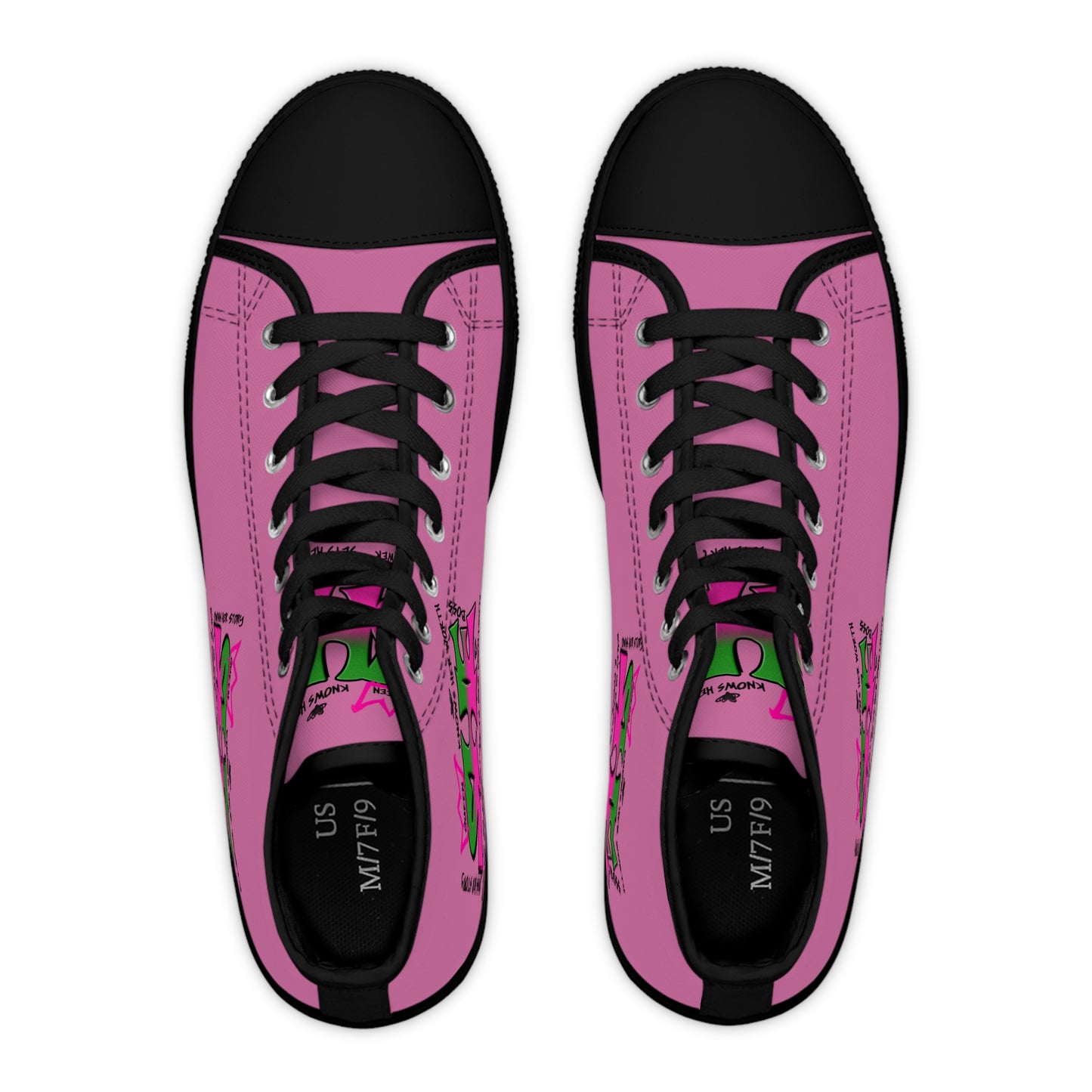 R&RH Women's She High Top Pink Sneakers