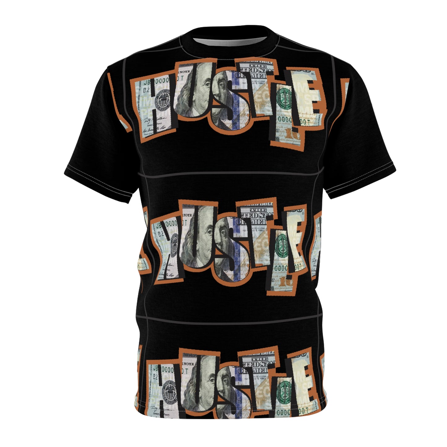 R&RH Hustle Black Unisex Cut & Sew Tee - Motivational Graphic T-Shirt