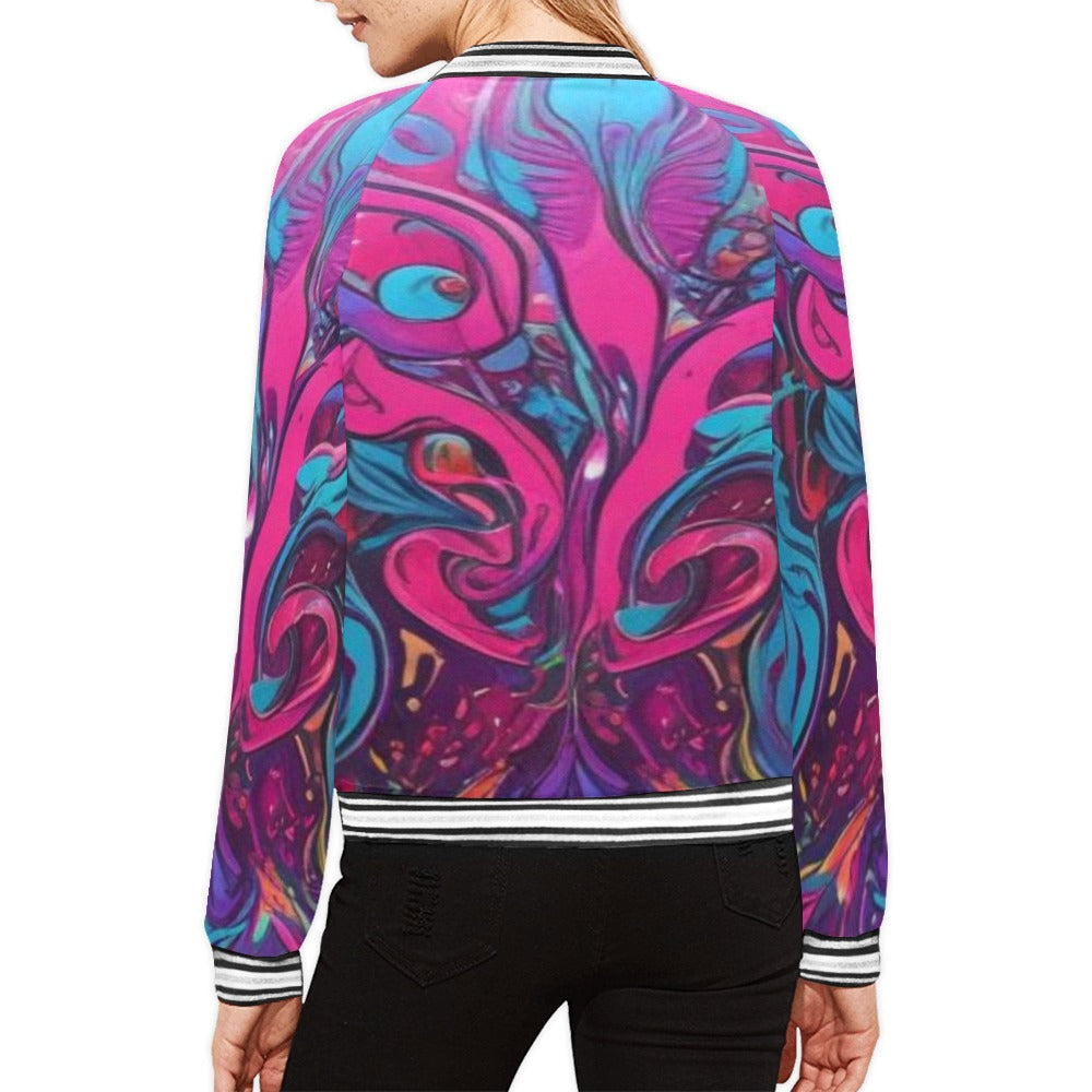 R&RH Abstract Bomber Jacket for Women