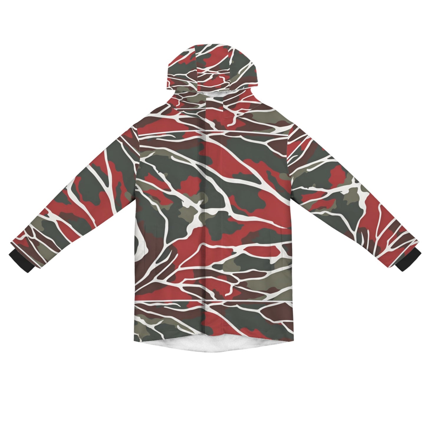 R&RH Men's Camoflage and Red Mid Length Hooded Coat