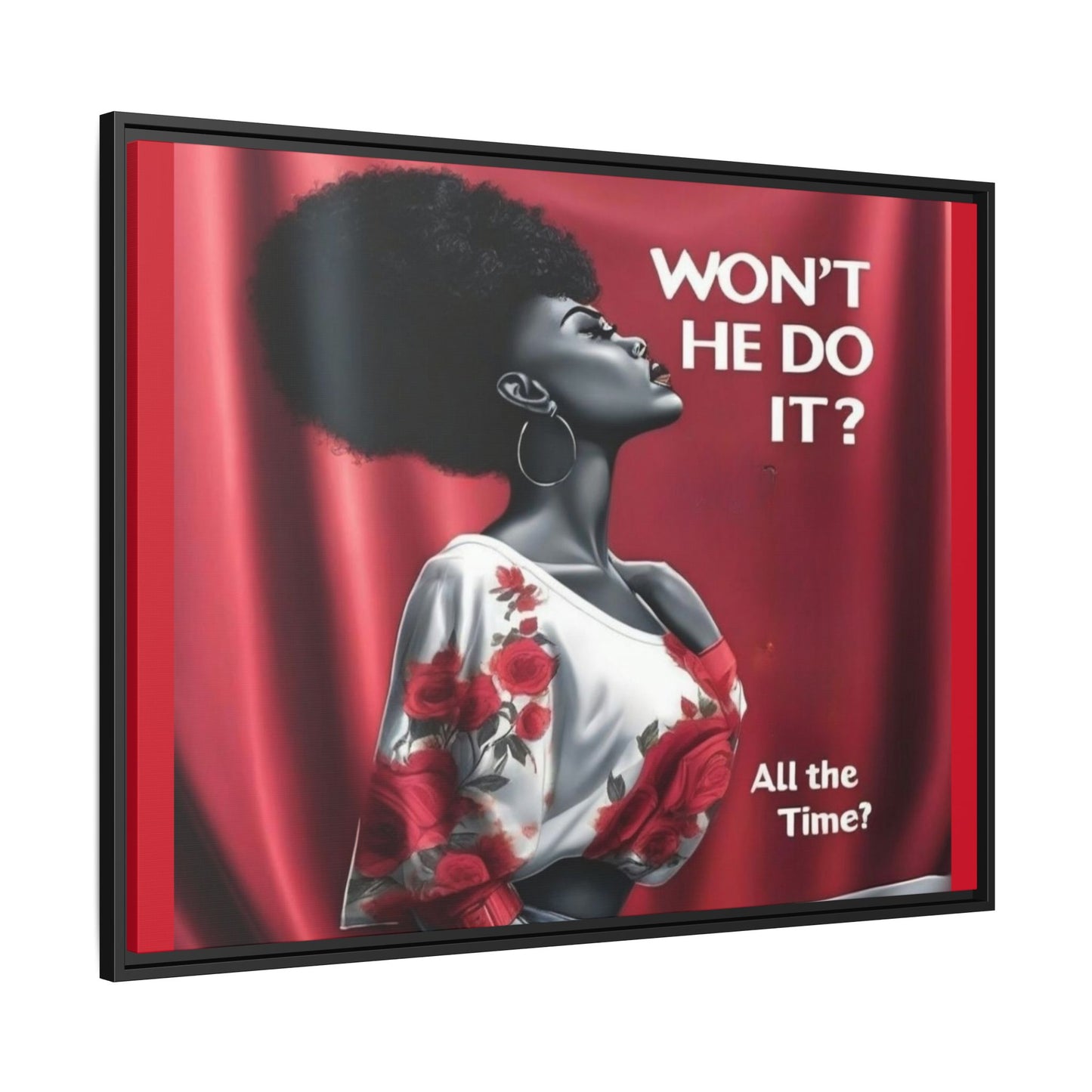 R&RH Inspirational Framed Canvas Art - "Won't He Do It?"