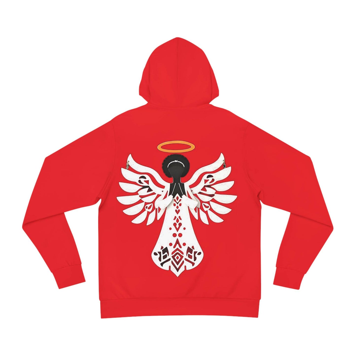 R&RH Angel Design Hoodie - Cozy Red Fashion for Spiritual Vibes