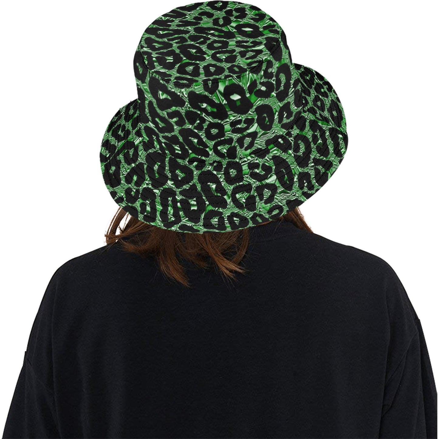 R&RH Unisex Green Animal Print Bucket Hat Unisex Summer Bucket Hat