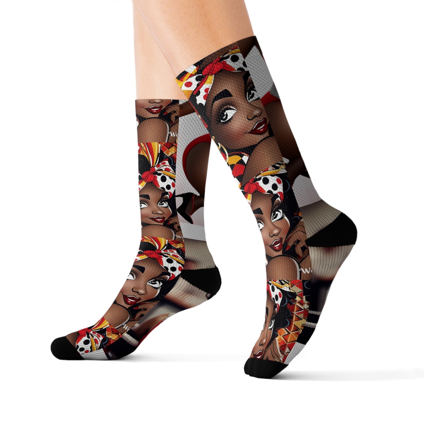 R&RH Red Caricature Sublimation Socks