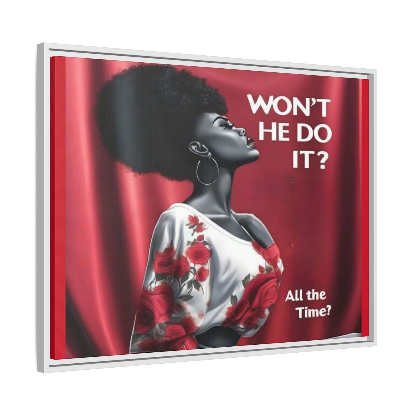 R&RH Inspirational Framed Canvas Art - "Won't He Do It?"