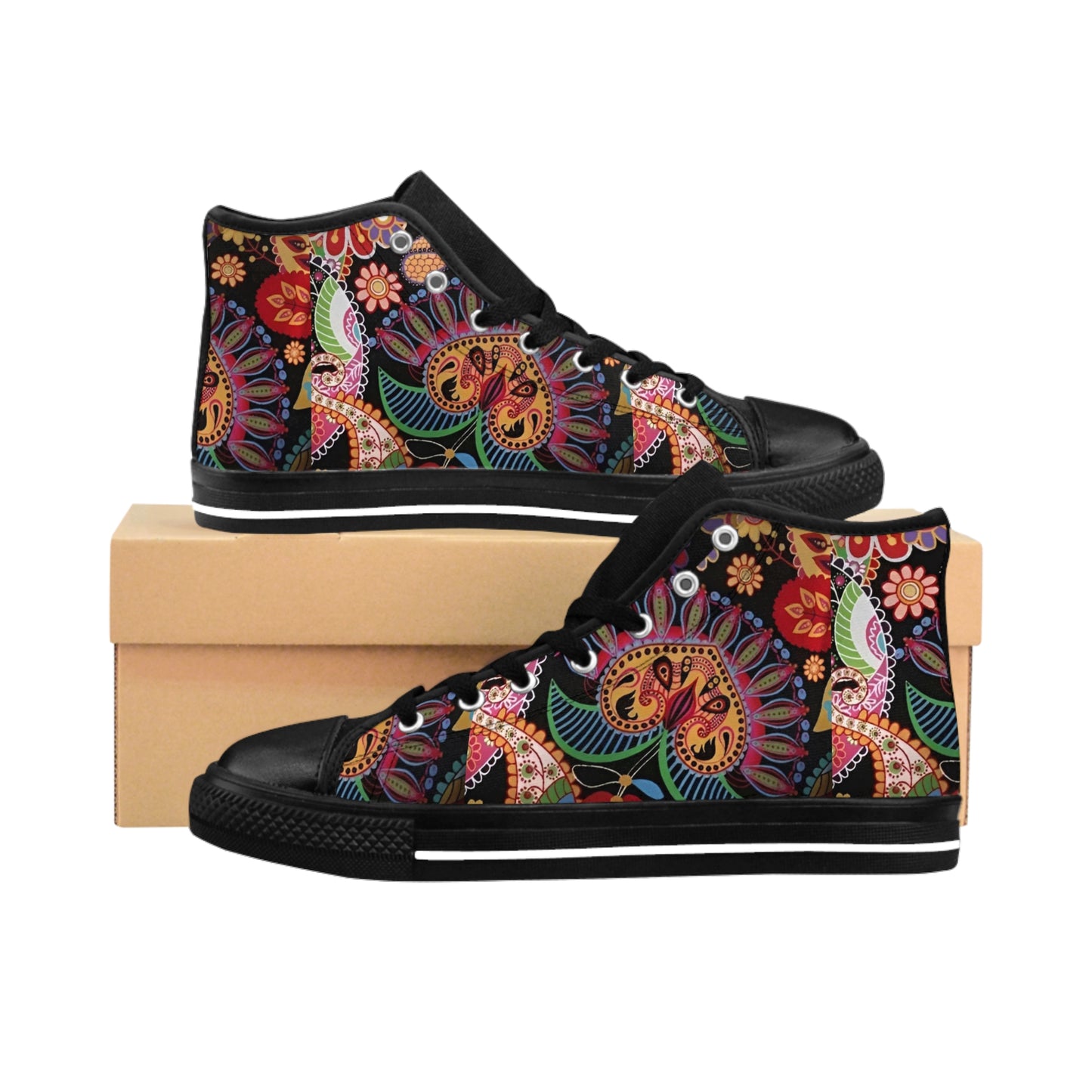 Women's Classic Pink Designer Floral Sneakers