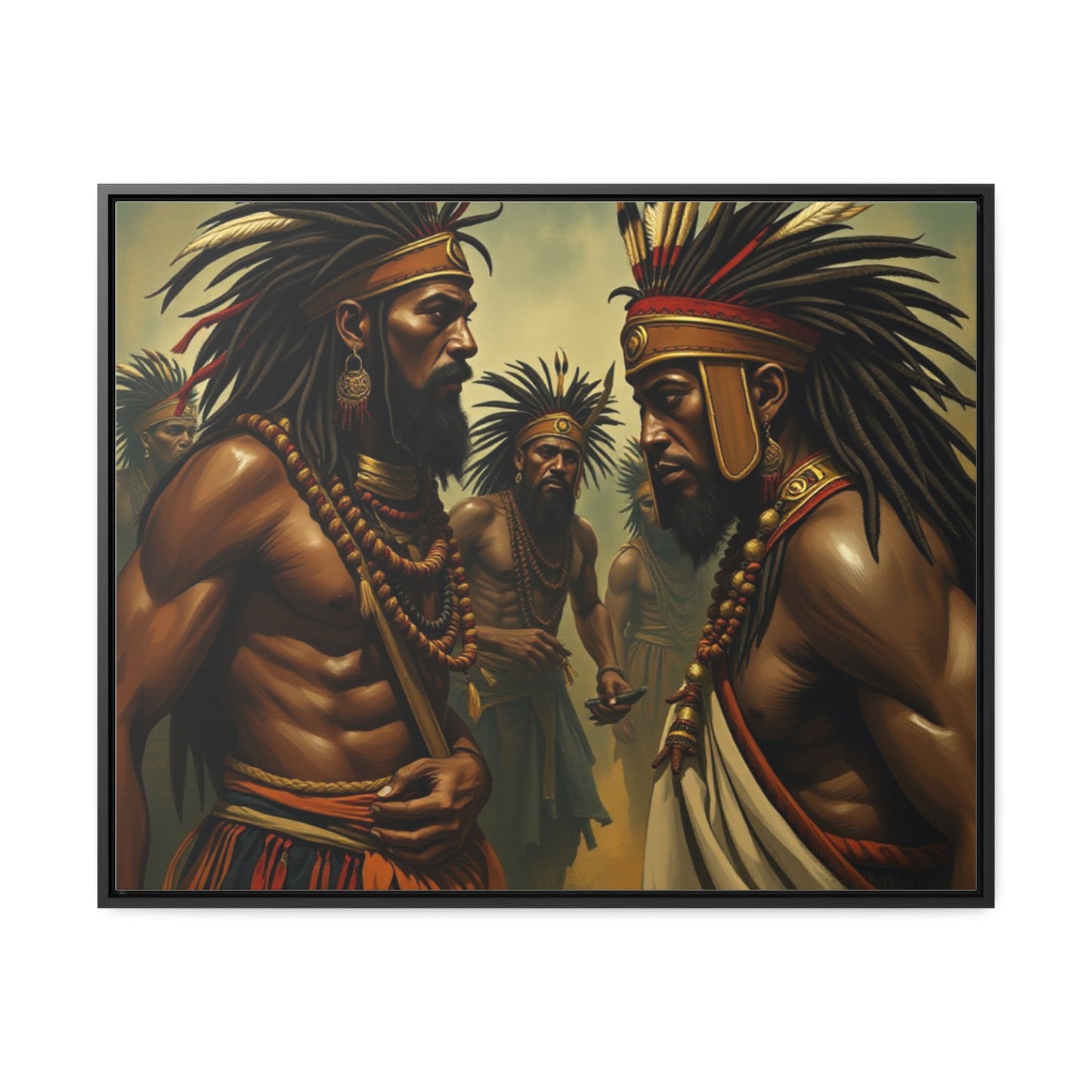 R&RH Gallery Canvas Wraps: Tribal Warriors Art for Home Décor