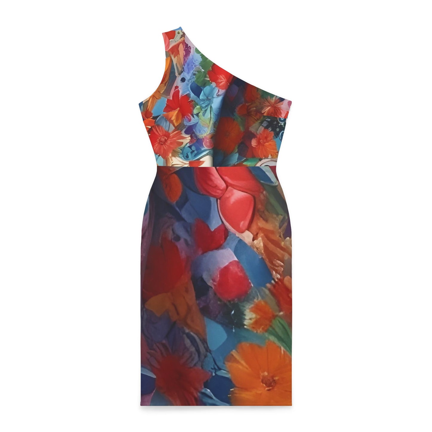 R&RH Women's Red Floral Shoulder Dress