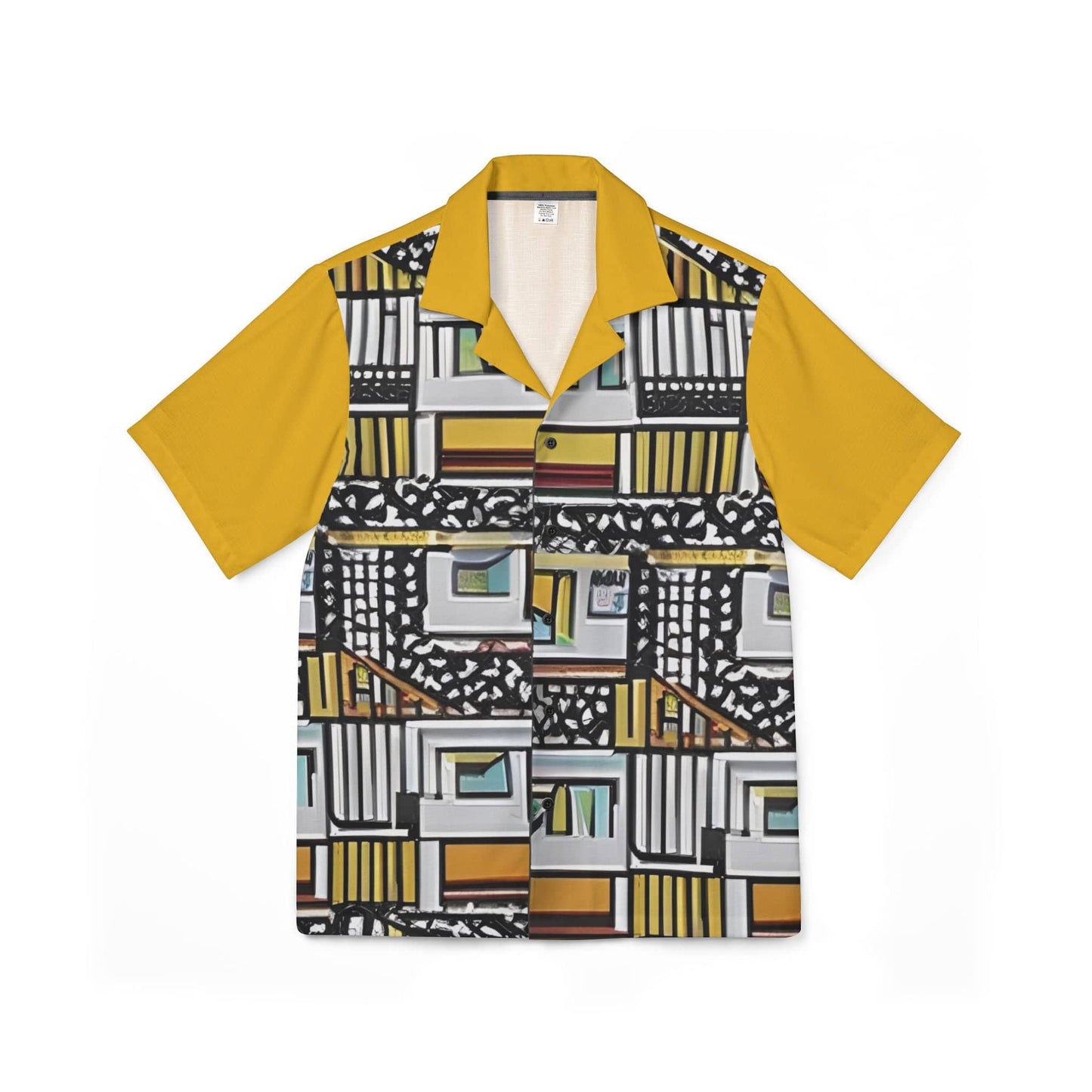 R&RH Yellow Stylish Men's Hawaiian Camp Shirt - Vibrant Tropical Print for Casual Summer Vibes