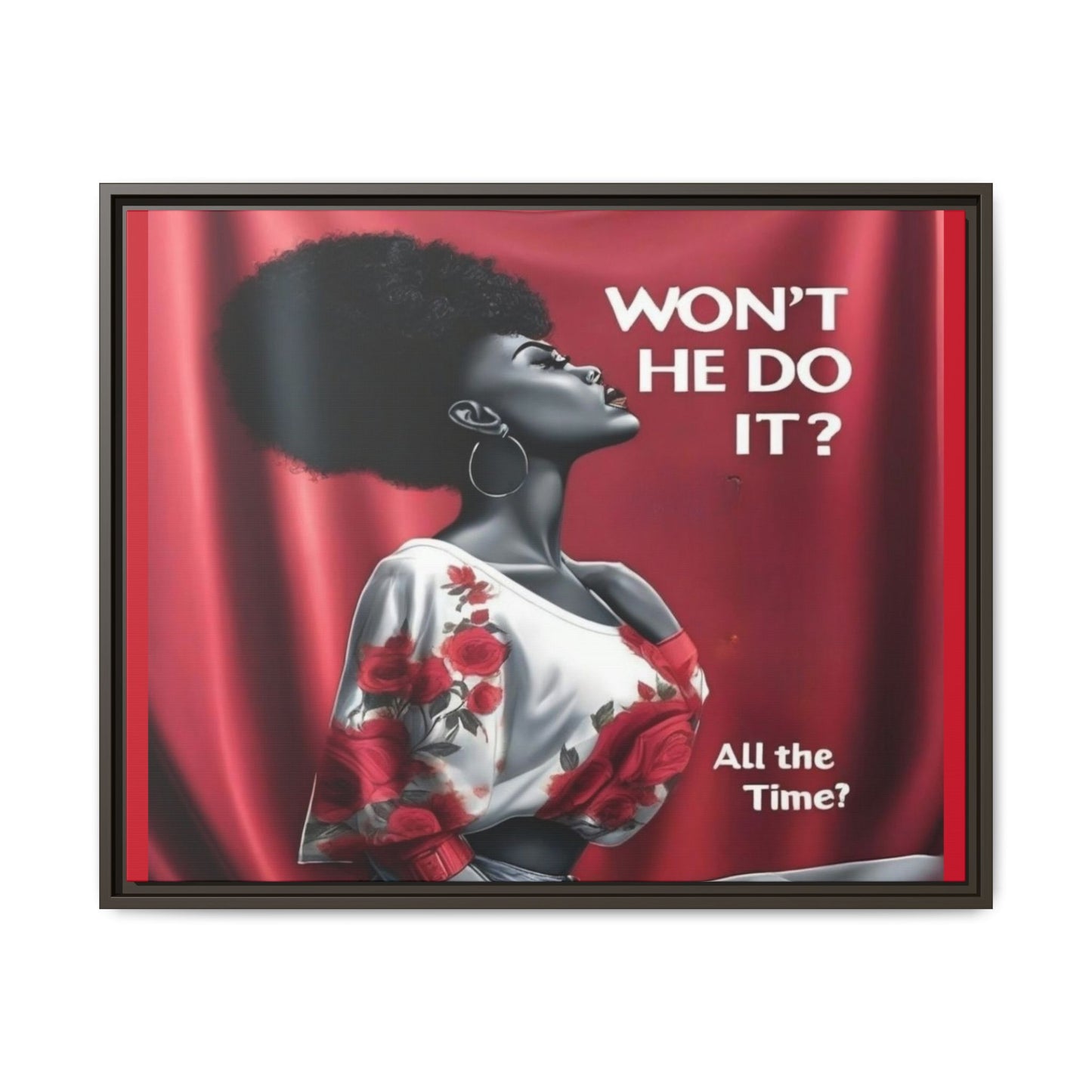 R&RH Inspirational Framed Canvas Art - "Won't He Do It?"