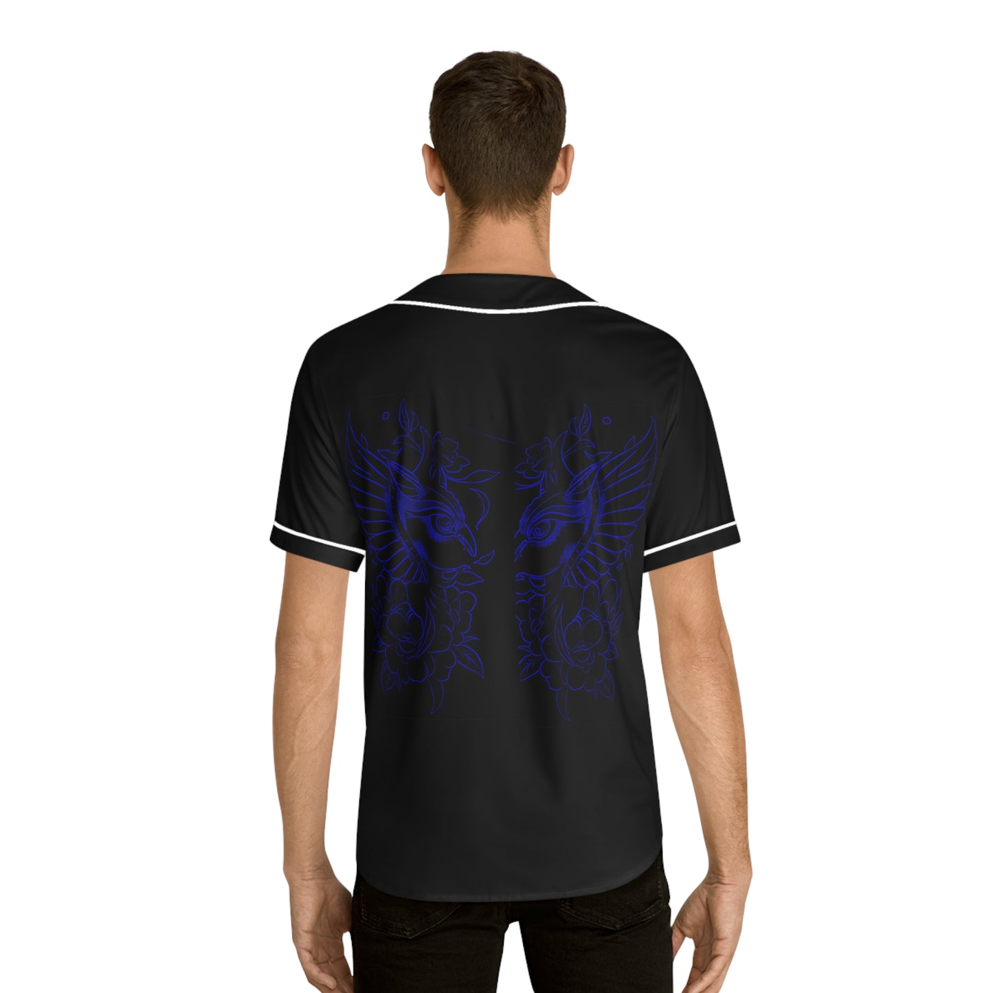 R&RH Men's Baseball Jersey with Blue Dragon Design