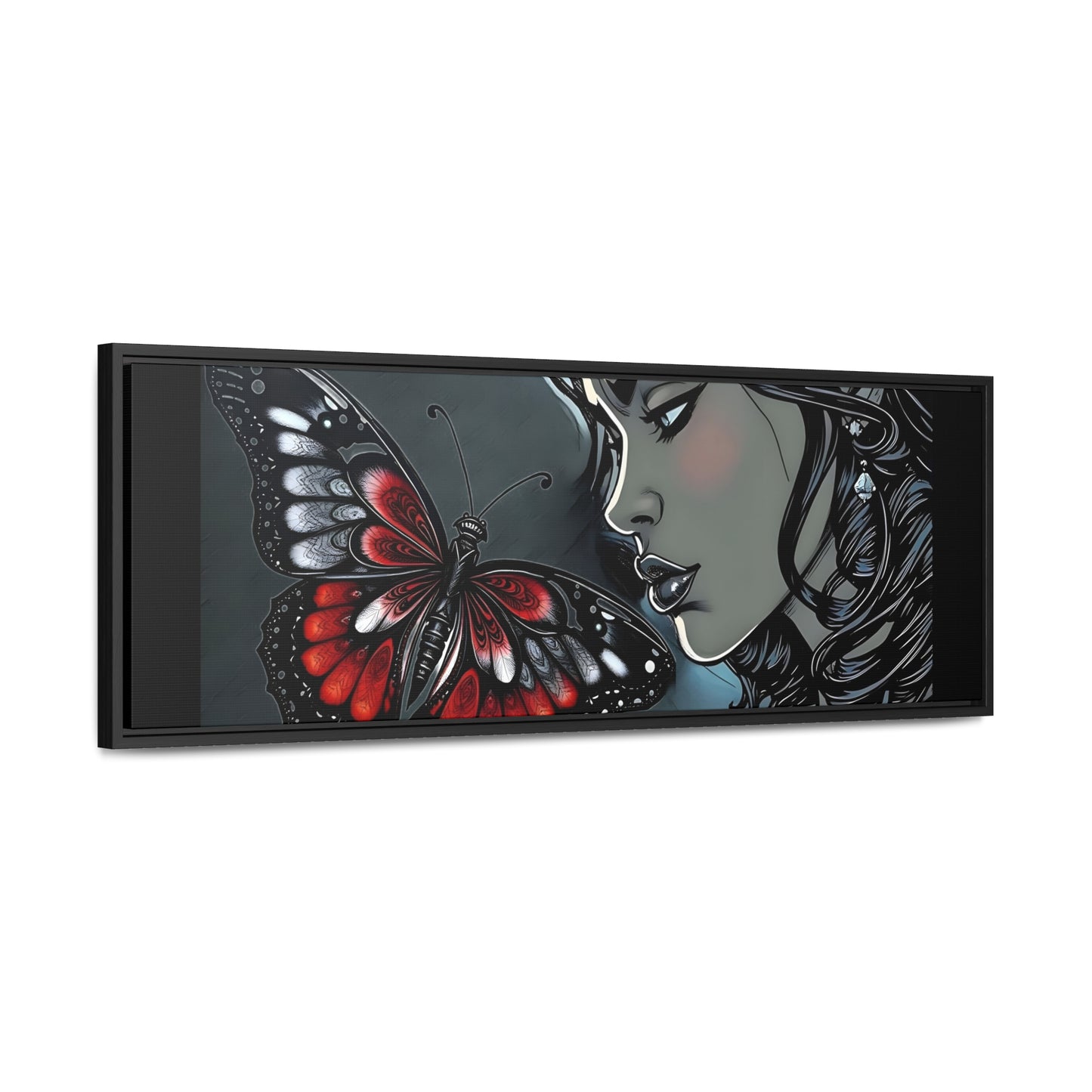 R&RH Black Butterfly Dream Canvas Art - Horizontal Frame - Modern Wall Decor