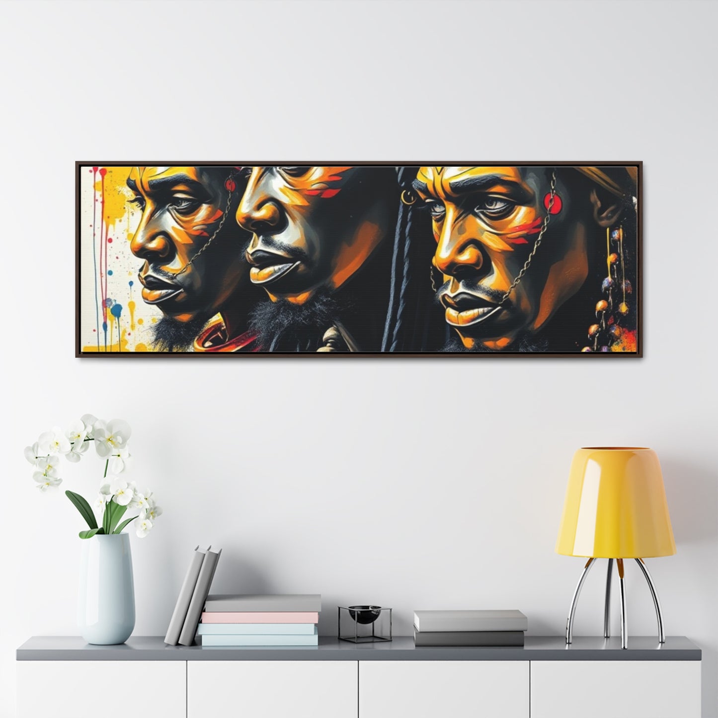 R&RH Cultural Heritage Canvas Wrap - Vibrant Art of Three Warriors