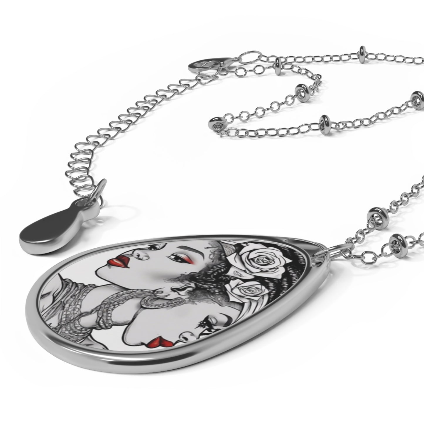 R&RH Elegant Oval Necklace with Dual Portrait Design - Perfect Gift for Celebrations and Everyday Wear