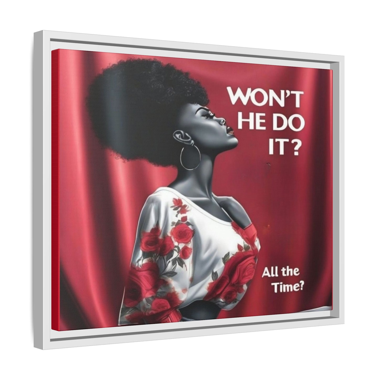 R&RH Inspirational Framed Canvas Art - "Won't He Do It?"