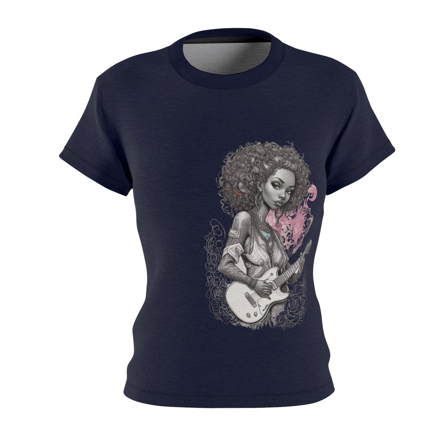 R&RH Guitar Girl Women's Blue T-shirt